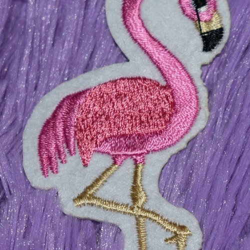 Patch  ecusson oiseau flamant rose couture