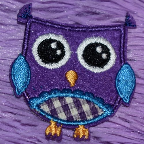 Patch hibou écusson brodé thermocollant coutures