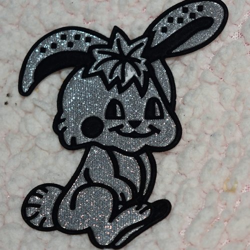 Patch lapin  écusson brodé non thermocollant coutures