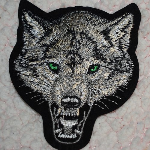 Patch  chien loup ecusson thermocollant couture