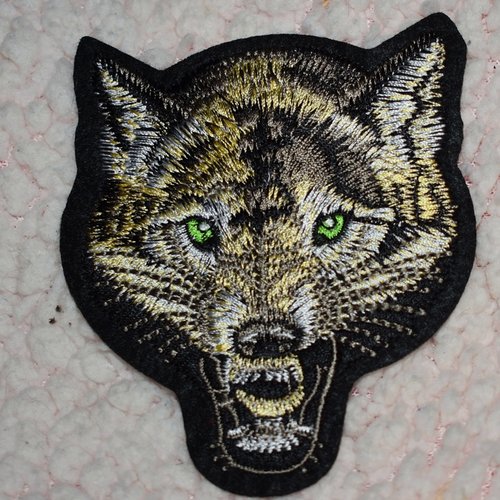 Patch  chien loup ecusson thermocollant couture