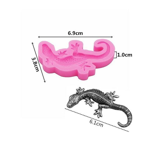 Moule silicone resine lézard salamandre bijoux uv ou eposy pendentif