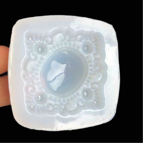 Moule silicone resine pendentif cabochon demi diamant bijoux uv ou eposy pendentif
