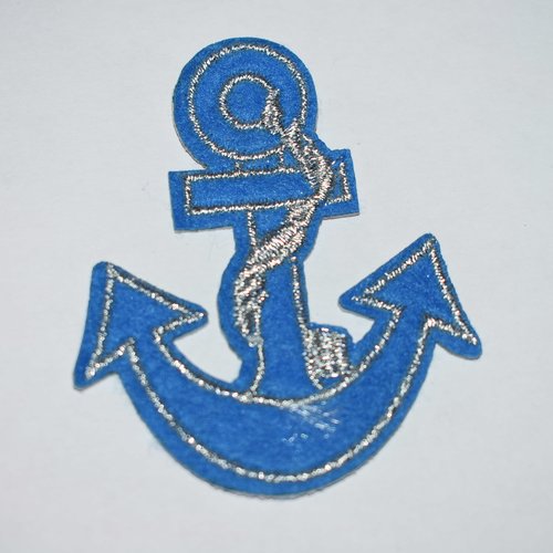 Écusson Thermocollant Encre Marine – Patch Avec Coutures, Sans Marque