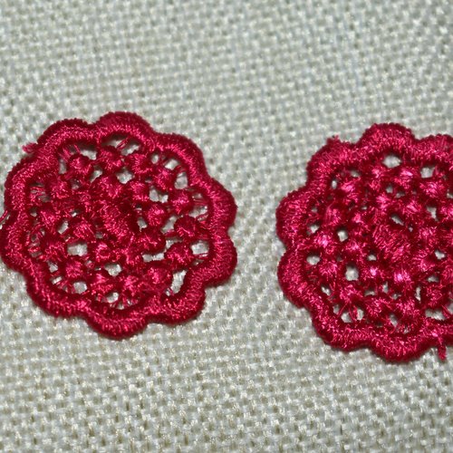 2 patch  fleur  écusson brodé non thermocollant coutures