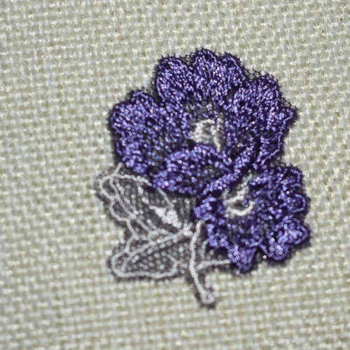 2 patch  fleur  écusson brodé non thermocollant coutures