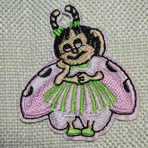 Patch coccinelle fille thermocollant coutures