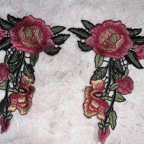 2 grande guipure, fleurs