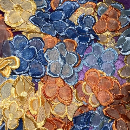 5 appliques, ,  fleurs