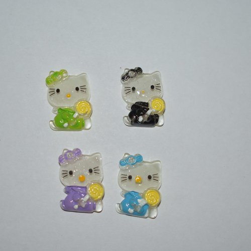 3 fille chat demi perle strass charms embellissement