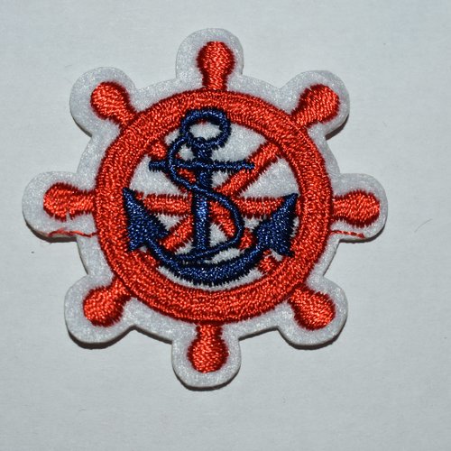Patch ancre marine écusson brodé thermocollant coutures