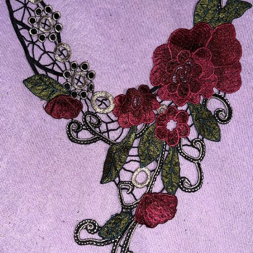 Guipure dentelle, fleurs