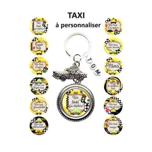 Porte clés taxi personnalisé, cadeau taxi, 12 modèles au choix