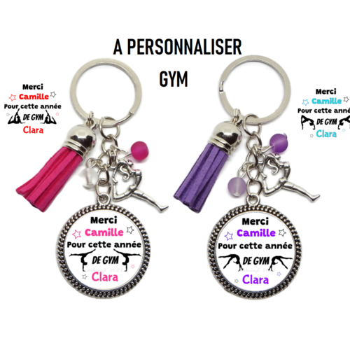 Porte clés prof de gym personnalisé, "merci pour cette année de gym"