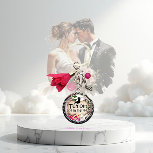 Porte-clés témoin de mariage – "témoin de la mariée" – cadeau témoin, idée cadeau mariage, remerciement