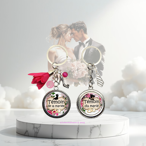 Porte-clés témoin de mariage – "témoin de la mariée", "témoin du marié" – cadeau témoin, idée cadeau mariage, remerciement