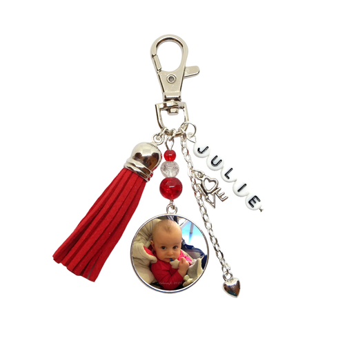 Votre prénom, votre photo, porte clés personnalisable avec votre photo et votre prénom