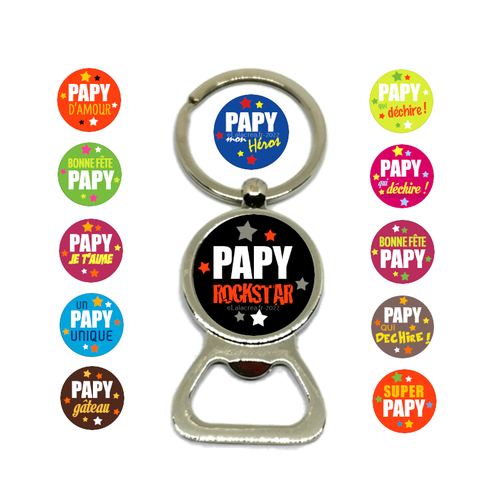 Porte clés papy, décapsuleur papy, cadeau fête des papy, modèle au choix