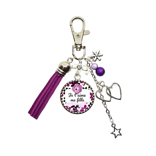 Porte clés pour votre fille, "je t'aime ma fille"