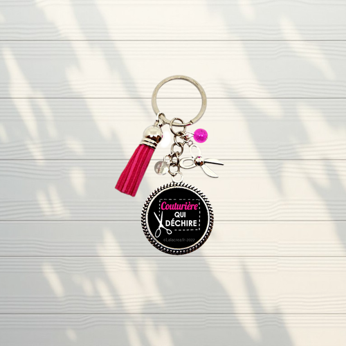 Porte clés couturière, cadeau couturière qui déchire