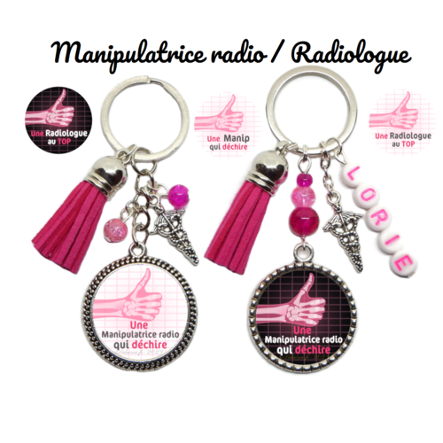 Porte clés radiologue/manipulatrice radio personnalisé, remerciement, départ retraite