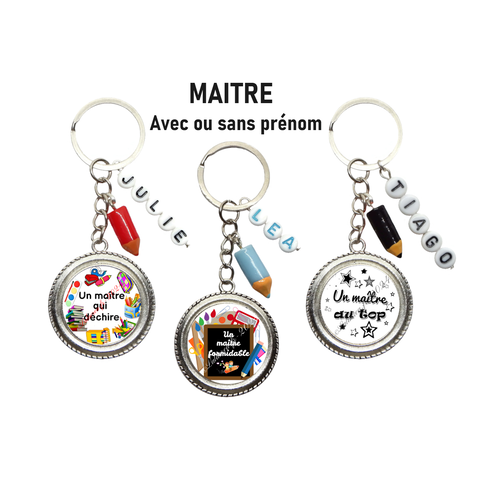 Porte clés maitre personnalisable, cadeau maître