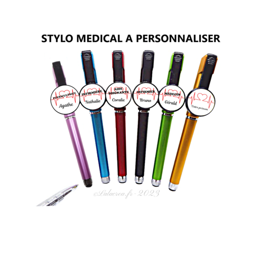 Votre prénom, stylo infirmière, aide soignante, sage femme ou autre, stylo à personnaliser avec le métier et prénom de votre choix