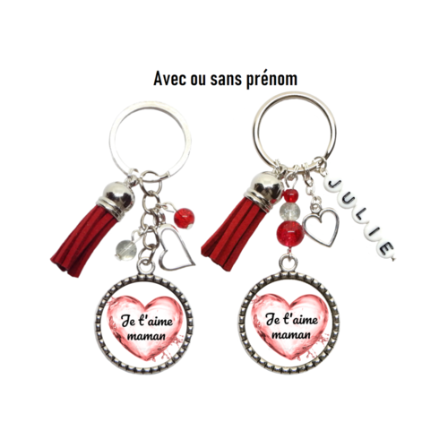 Porte clés maman personnalisé "je t'aime maman"