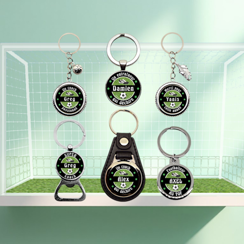Porte-clés coach de foot personnalisé – cadeau original pour entraîneur