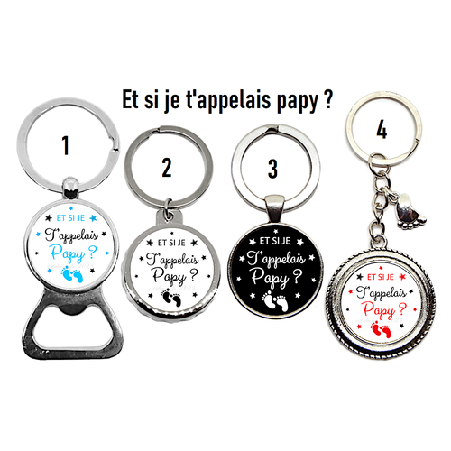 Porte clés futur papy, décapsuleur, cadeau futur papy, "et si je t'appelais papy ?"