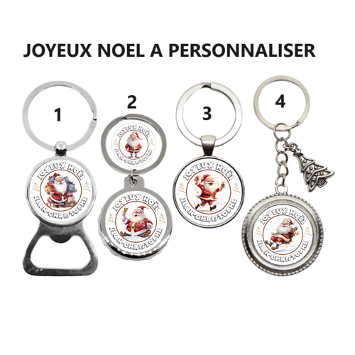 Porte clés, décapsuleur "joyeux noël" personnalisable au prénom de votre choix