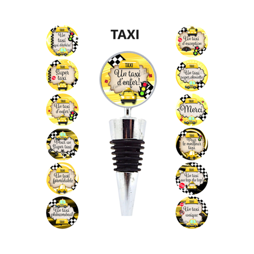 Bouchon taxi, cadeau taxi, 12 modèles au choix