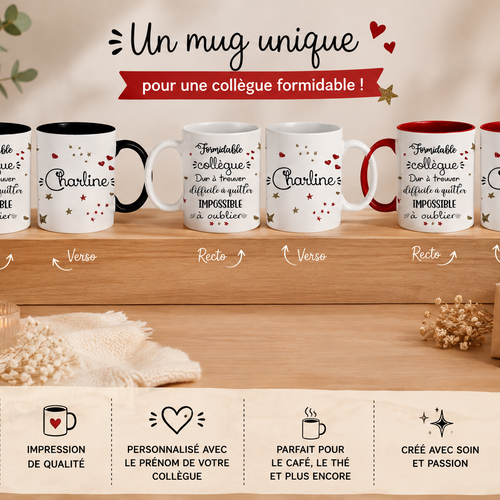 Mug collège personnalisé - cadeau noël pour une formidable collègue