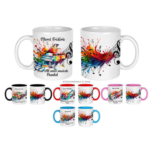 Mug prof de musique à personnaliser, merci pour cette année musicale, prof de musique personnalisé