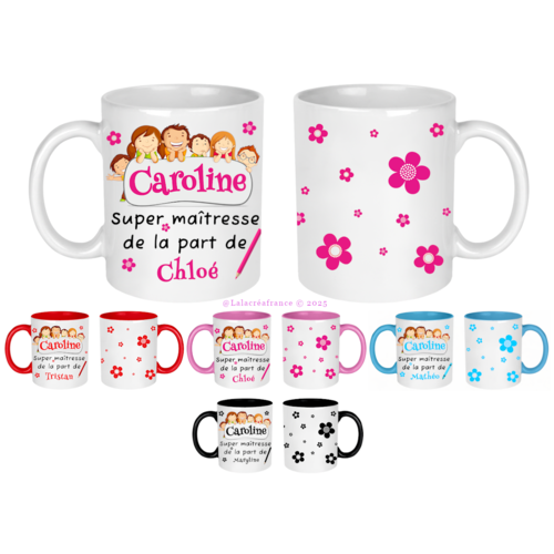 Mug maîtresse personnalisé, atsem, aesh, ou autre
