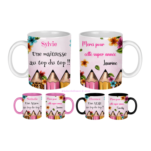 Mug maitresse personnalisé, atsem, aesh, cadeau personnalisé