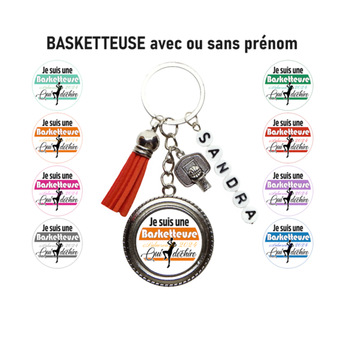 Porte clés basketteuse à personnaliser, je suis une basketteuse qui déchire