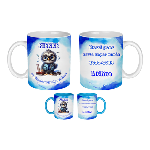 Mug maître à personnaliser le plus chouette des maîtres, merci pour cette super année 2024-2025
