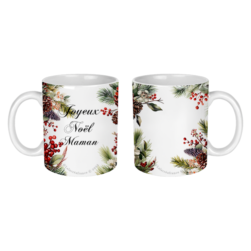 Mug joyeux noël à personnaliser au texte de votre choix, tasse noël