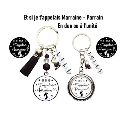Porte clés future marraine, futur parrain, "et si je t'appelais marraine","et si je t'appelais parrain"