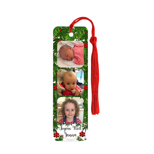 Marque-pages en métal joyeux noël à personnaliser aux photos et texte de votre choix