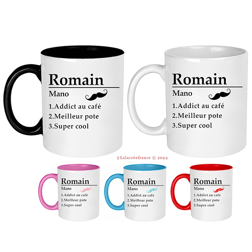 Mug prénom personnalisé 1 face, mug définition, cadeau pour un ami, départ retraite, anniversaire, noël, cadeau pour lui