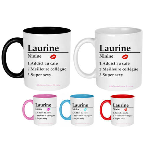 Mug prénom personnalisé 1 face, mug définition, cadeau pour une amie, départ retraite, anniversaire, noël, cadeau pour elle