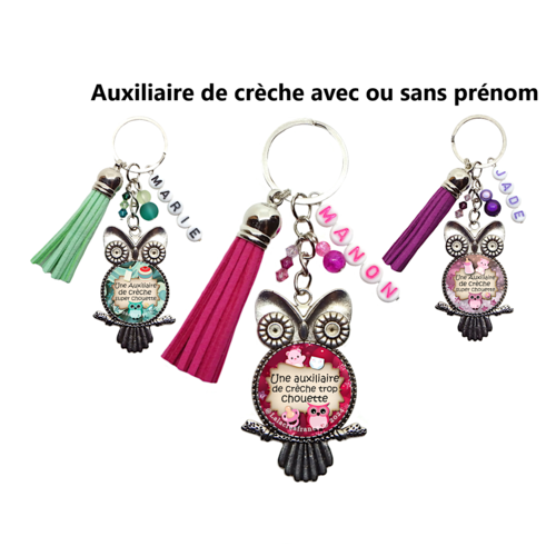 Porte clés auxiliaire de crèche personnalisé
