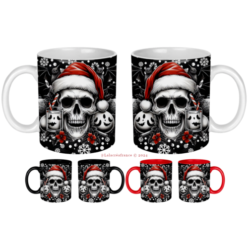 Mug tête de mort et son bonnet de père noël