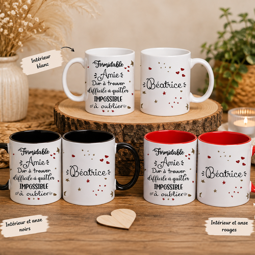 Mug personnalisé amie formidable avec prénom – cadeau amitié meilleure amie