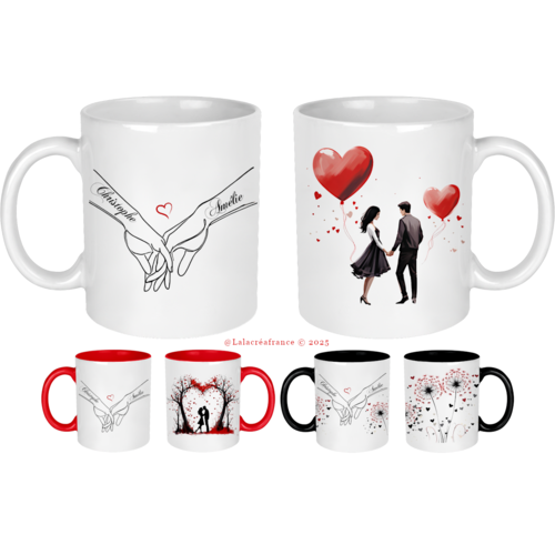 Mug saint valentin personnalisé, cadeau anniversaire de mariage ou autre