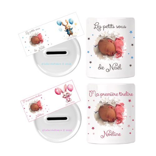 Tirelire enfant personnalisée, cadeau naissance personnalisé