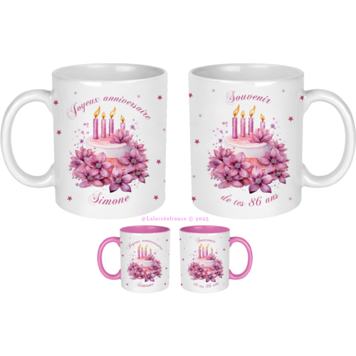 Mug joyeux anniversaire personnalisé