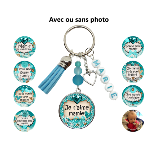 Porte clés mamie personnalisable avec ou sans photo